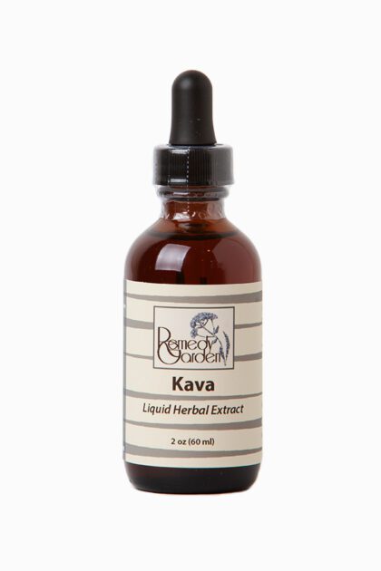 A bottle of kava liquid herbal extract.
