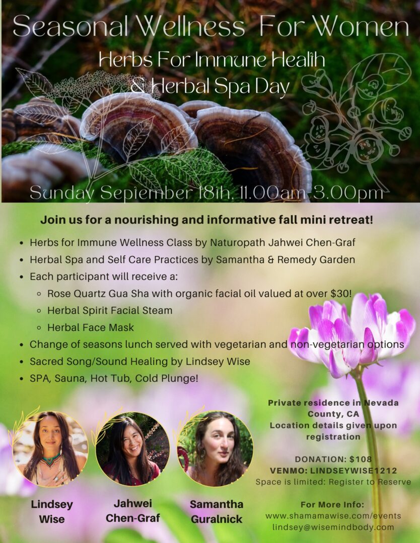 A flyer for the annual herbal spa day.