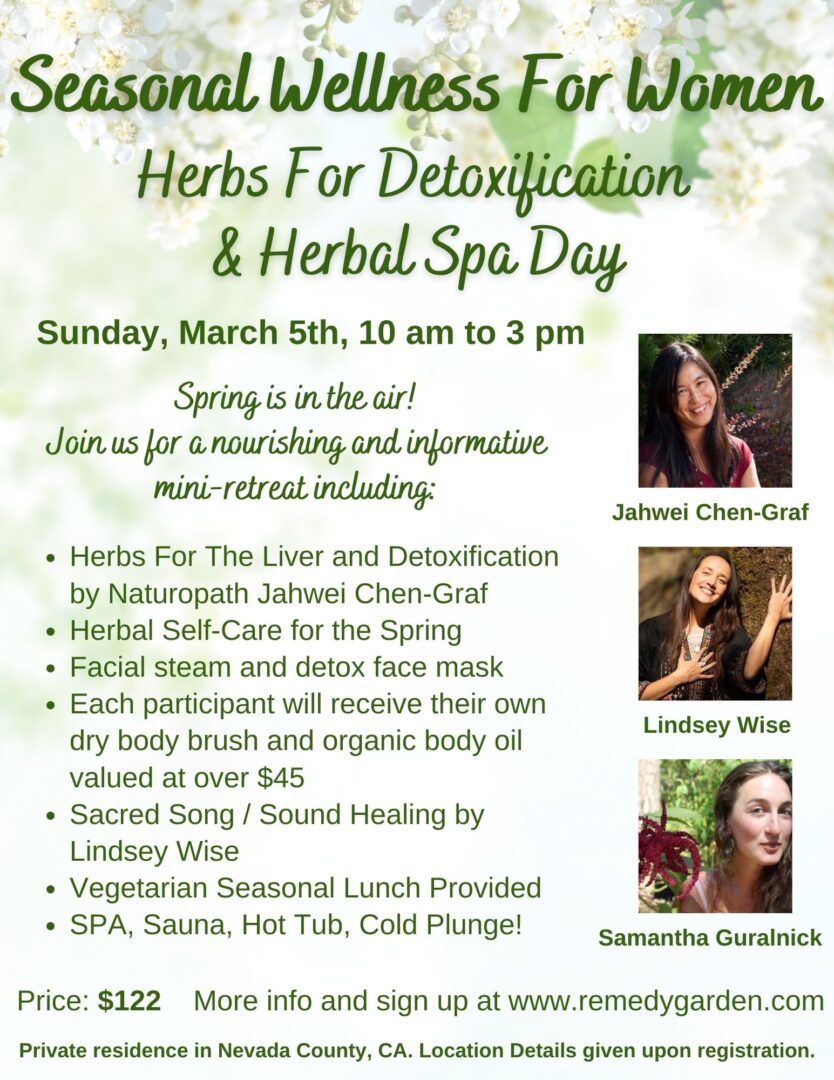 A flyer for herbs for detoxification and herbal spa day.